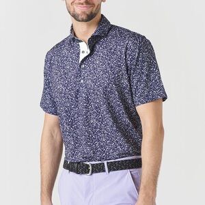 Greyson Angel Tears Polo Maltese Blue Performance‎ Stretch Size XL Mens